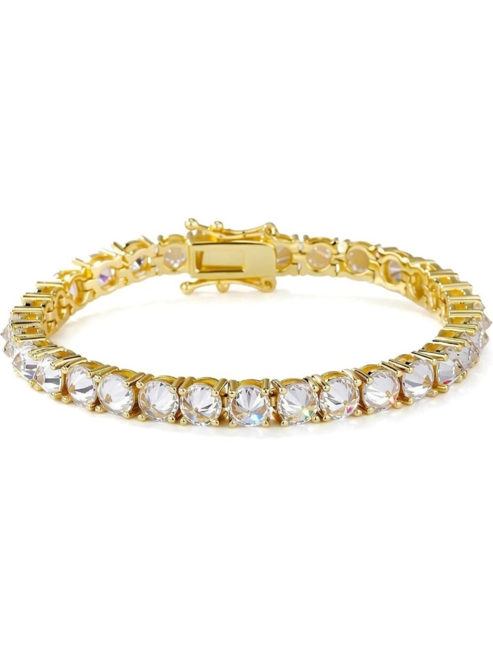 Stunning CZ Tennis Bracelet for Women & Men, 5mm Reverse-Set Design, Elegant
